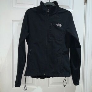 The North Face front zip jacket sz S mock neck pockets drawstring hem